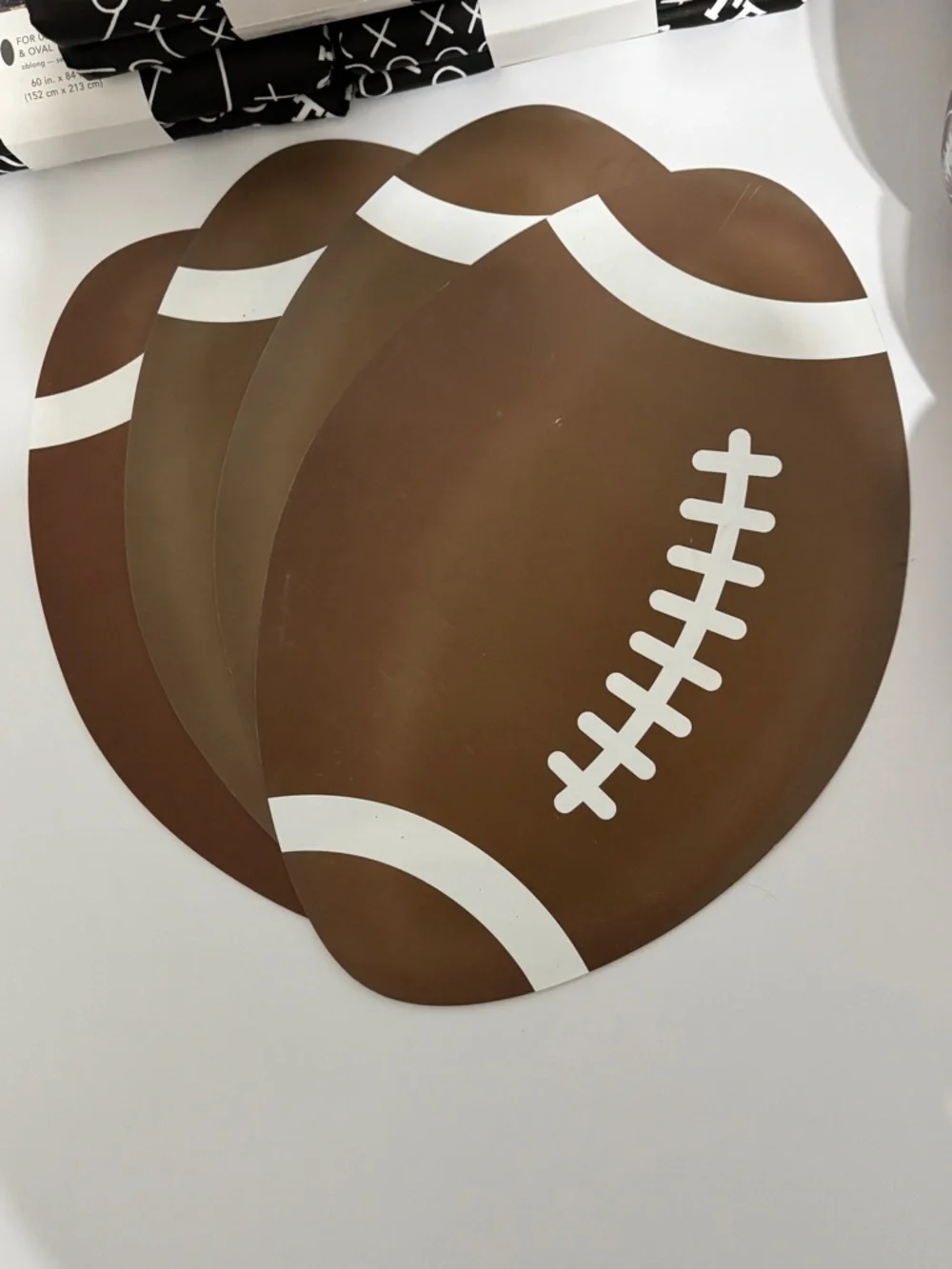 21 Piece Football Party Lot - Tablecloths, Dish Mat, Football Cups & Placemats